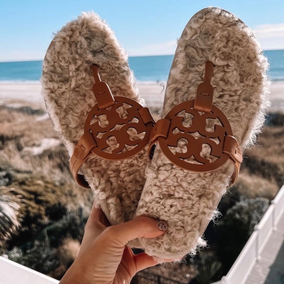 Tory Burch MILLER CLOUD SHEARLINGThong Sandals NWOT